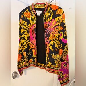 Camilla Black Jacket with Vibrant Yellow and Pink Trim
